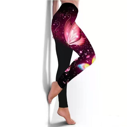 Women's Leggings Fitness Breathable Butterfly Printed Yoga Pants