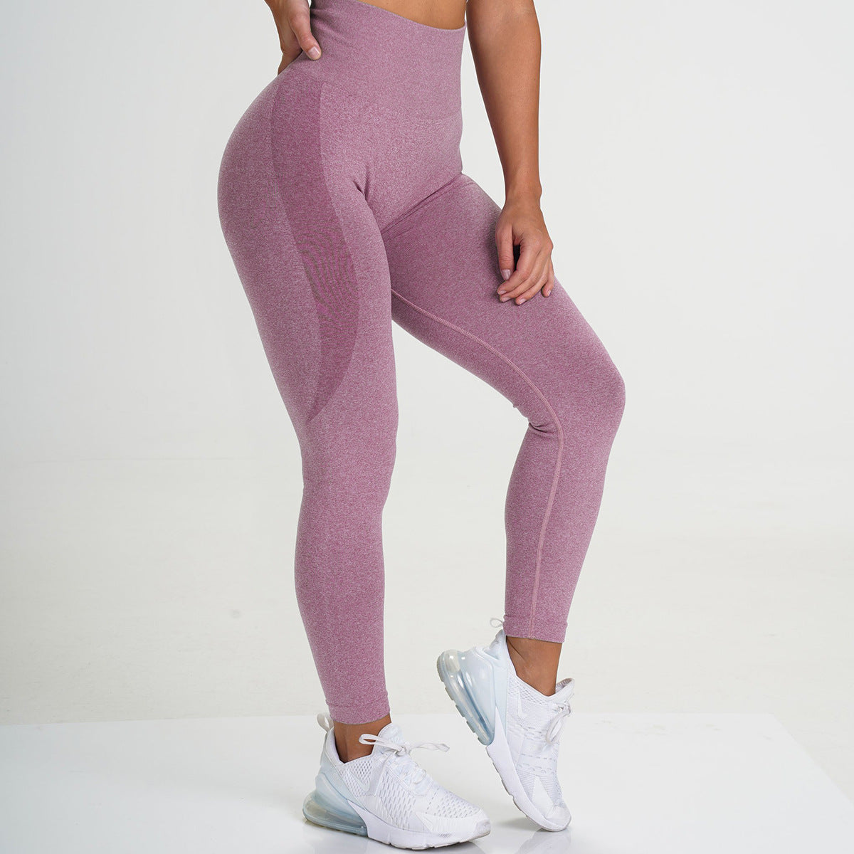 Enhance Your Workout with High-Waisted Peach Yoga Pants - Super Stretch, Hip-Lifting Design for Women