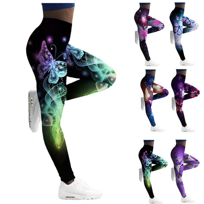 Women's Leggings Fitness Breathable Butterfly Printed Yoga Pants