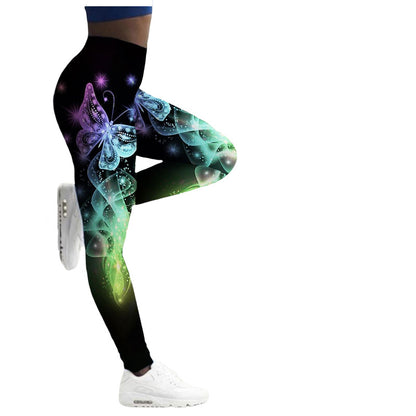 Women's Leggings Fitness Breathable Butterfly Printed Yoga Pants