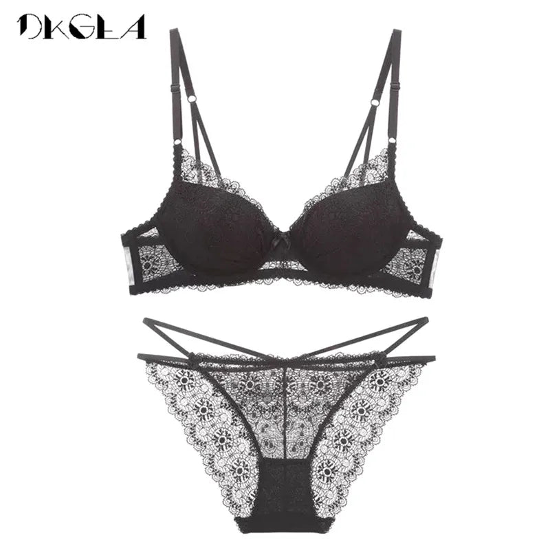 Bra Set Push Up Brassiere Cotton Thick Deep V Sexy Bras Lace Lingerie Sets