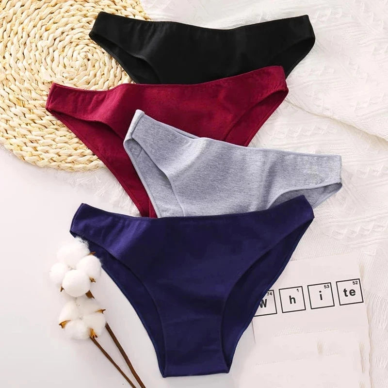 3PCS Women's Cotton Panties Comfortable Underwear