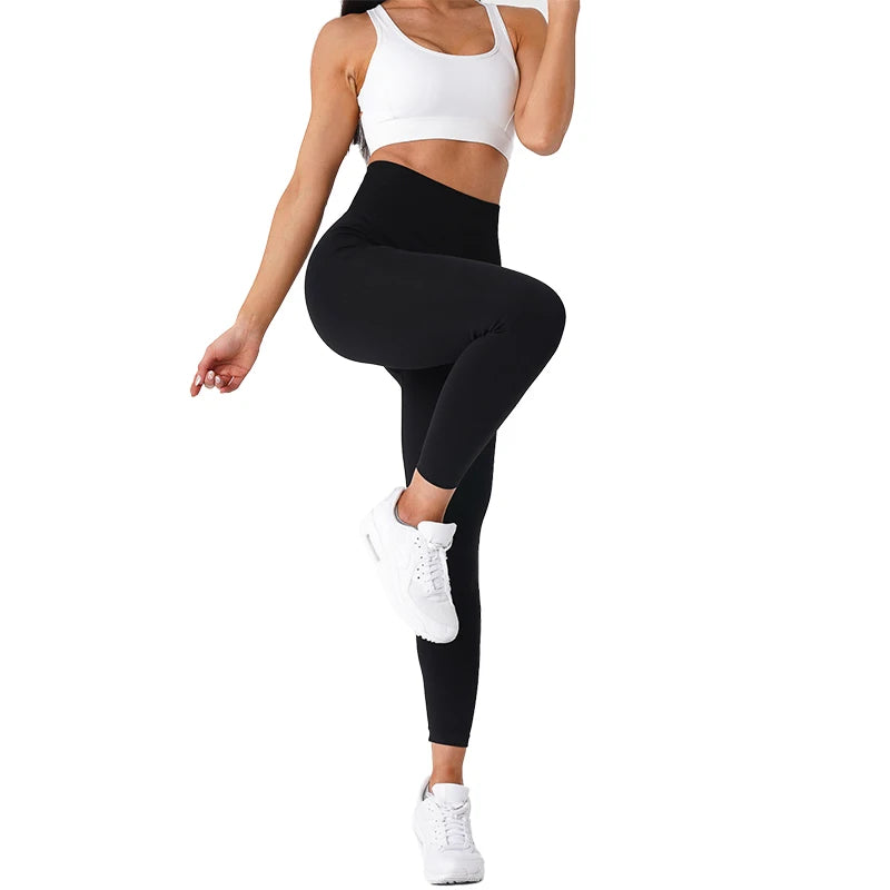 Get Fit in Style with High Waisted Seamless Leggings - Perfect for Yoga, Gym, and More!
