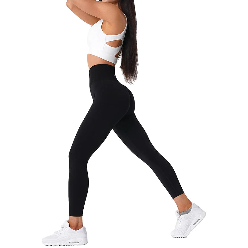 Get Fit in Style with High Waisted Seamless Leggings - Perfect for Yoga, Gym, and More!