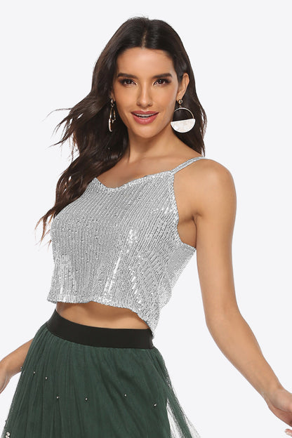 Sequin Cropped Cami