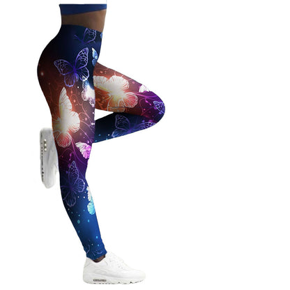 Women's Leggings Fitness Breathable Butterfly Printed Yoga Pants