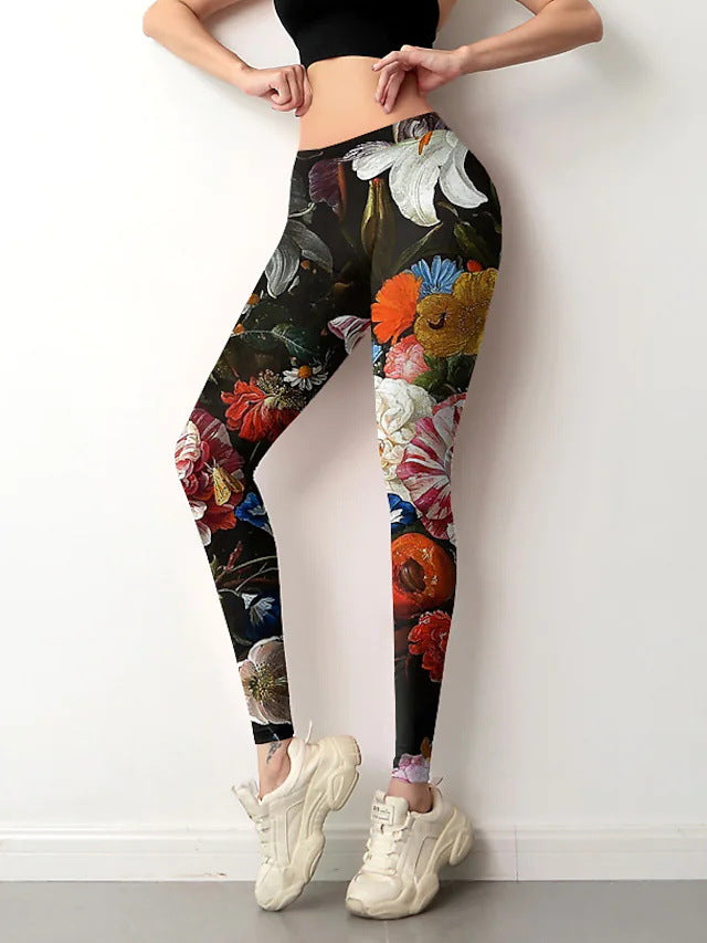 Positioning Flower Bottoming Sports Yoga Pants