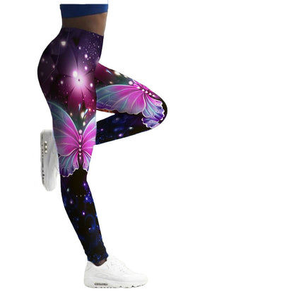 Women's Leggings Fitness Breathable Butterfly Printed Yoga Pants